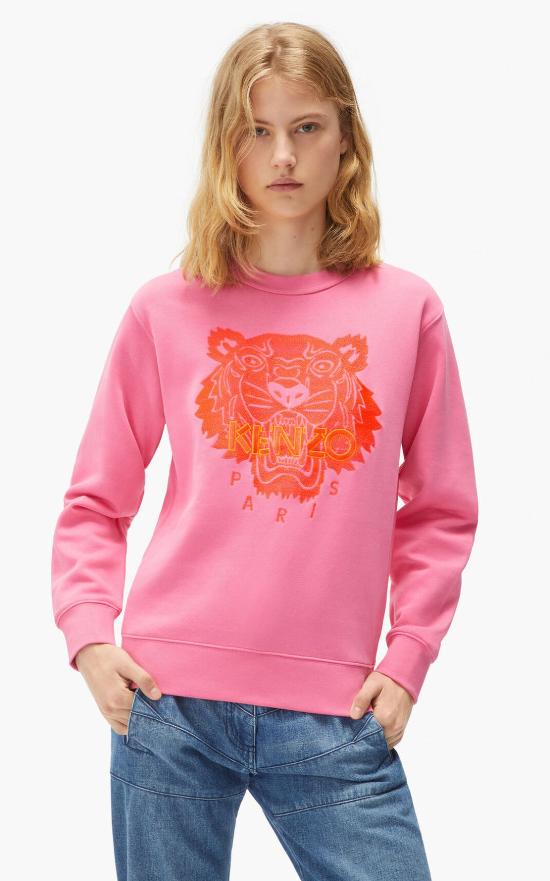 Sudadera Kenzo Tiger Mujer Rosas CQU256891